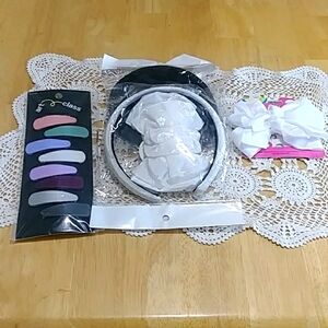 New hair accessories bundle, girls hair bows, clips and headbands